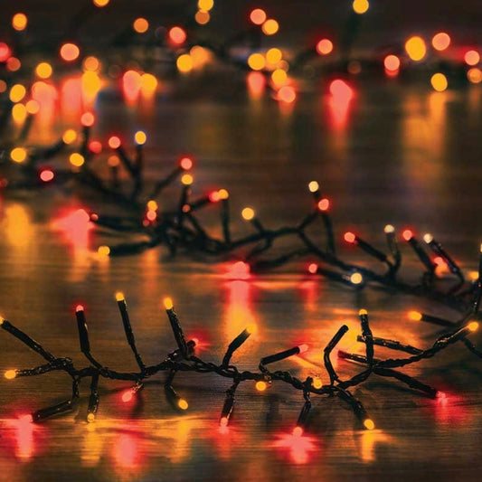1500 LED Antique White & Red Cluster Christmas Lights – 15m