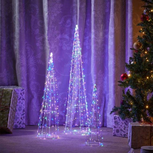 654 LED TreeCone Trio LV – Multi Coloured Christmas Light Display