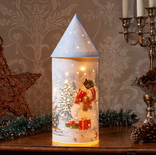34cm Light Up Frosty Frolics Snowman Christmas Decor House