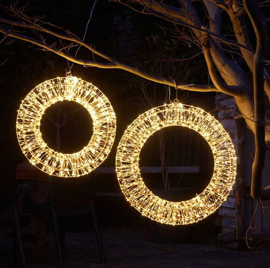 960 LED Galaxy Christmas Wreath – Warm White Light Up Decoration