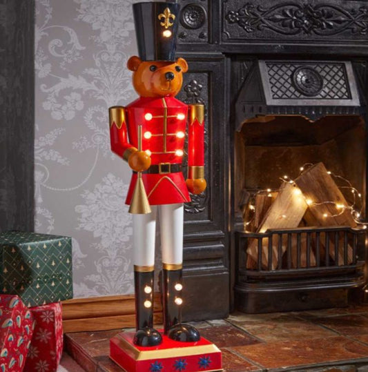 InLit Teddy Cracker – 80cm Light-Up Christmas Ornament