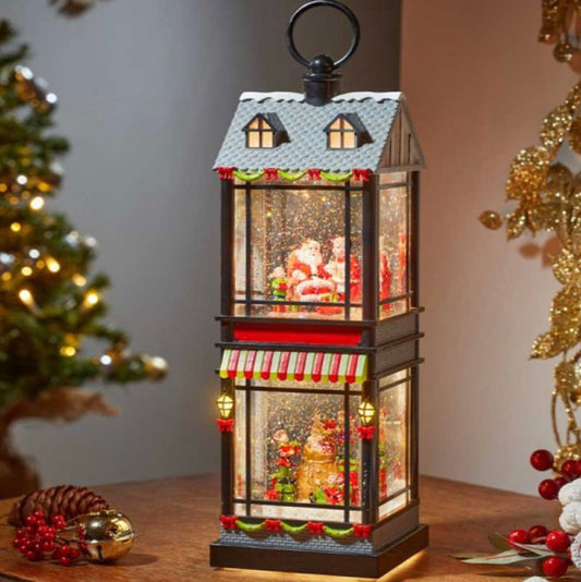 SnowSwirl Santa’s Home Lantern – LED Christmas Water Lantern