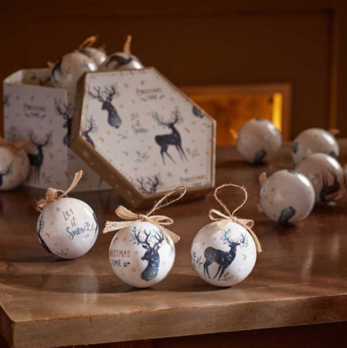 Vintage Baubles – Stag, Box of 14