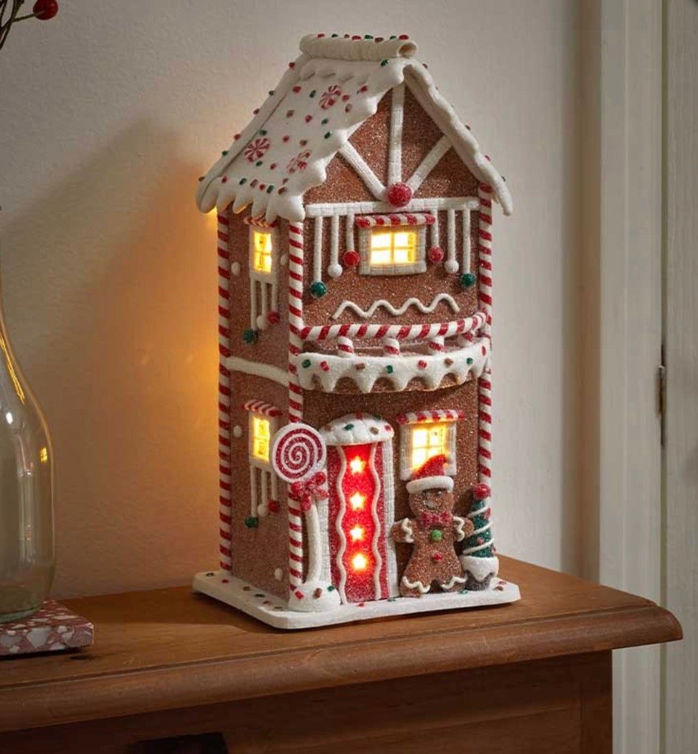 28.5cm LED Gingerbread Candy House – Light Up Christmas Decoration