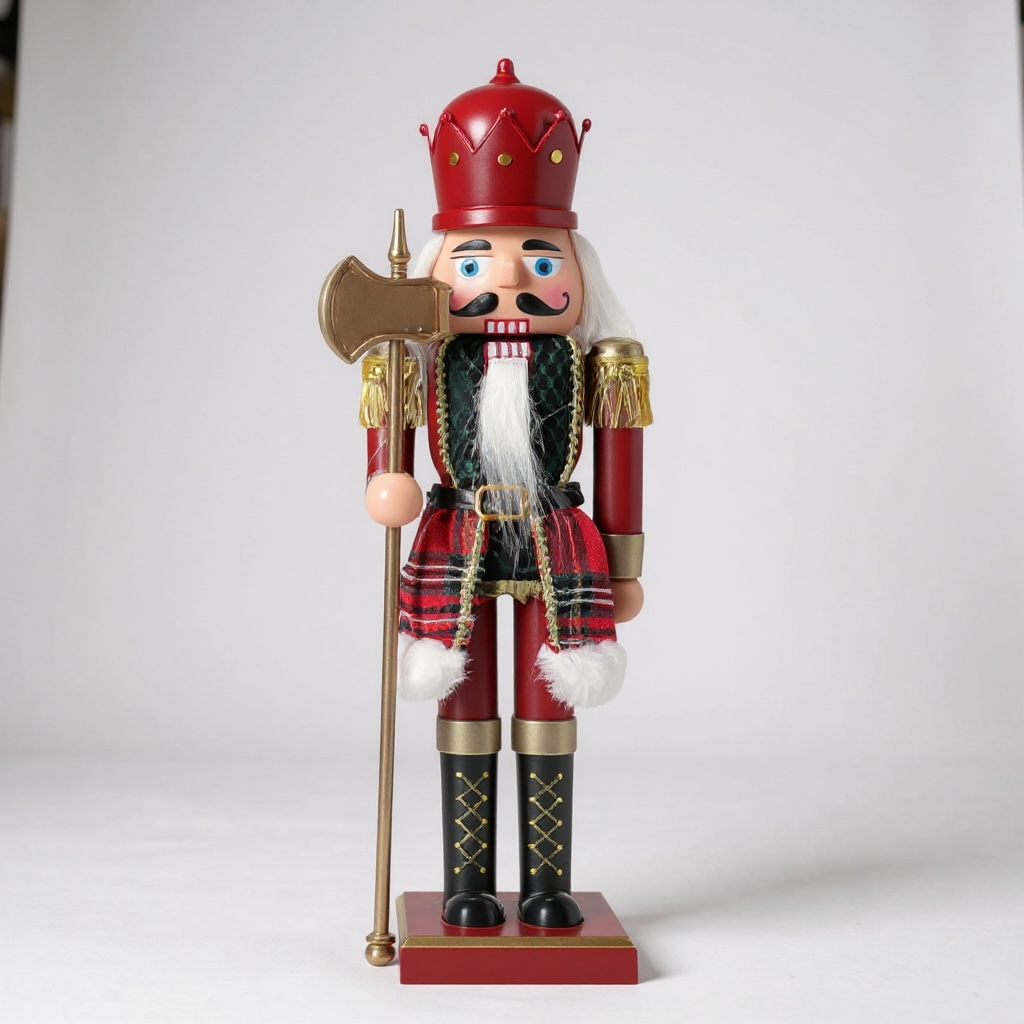 Traditional Red & Tartan Nutcracker Soldier – 52cm Christmas Decoration
