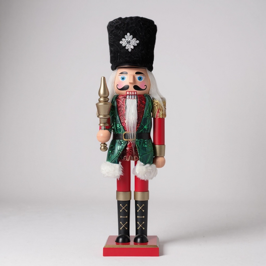 Classic Green & Red Nutcracker Soldier – 62cm Christmas Decoration