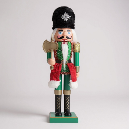 Regal Green & Gold Nutcracker Soldier – 62cm Christmas Decoration