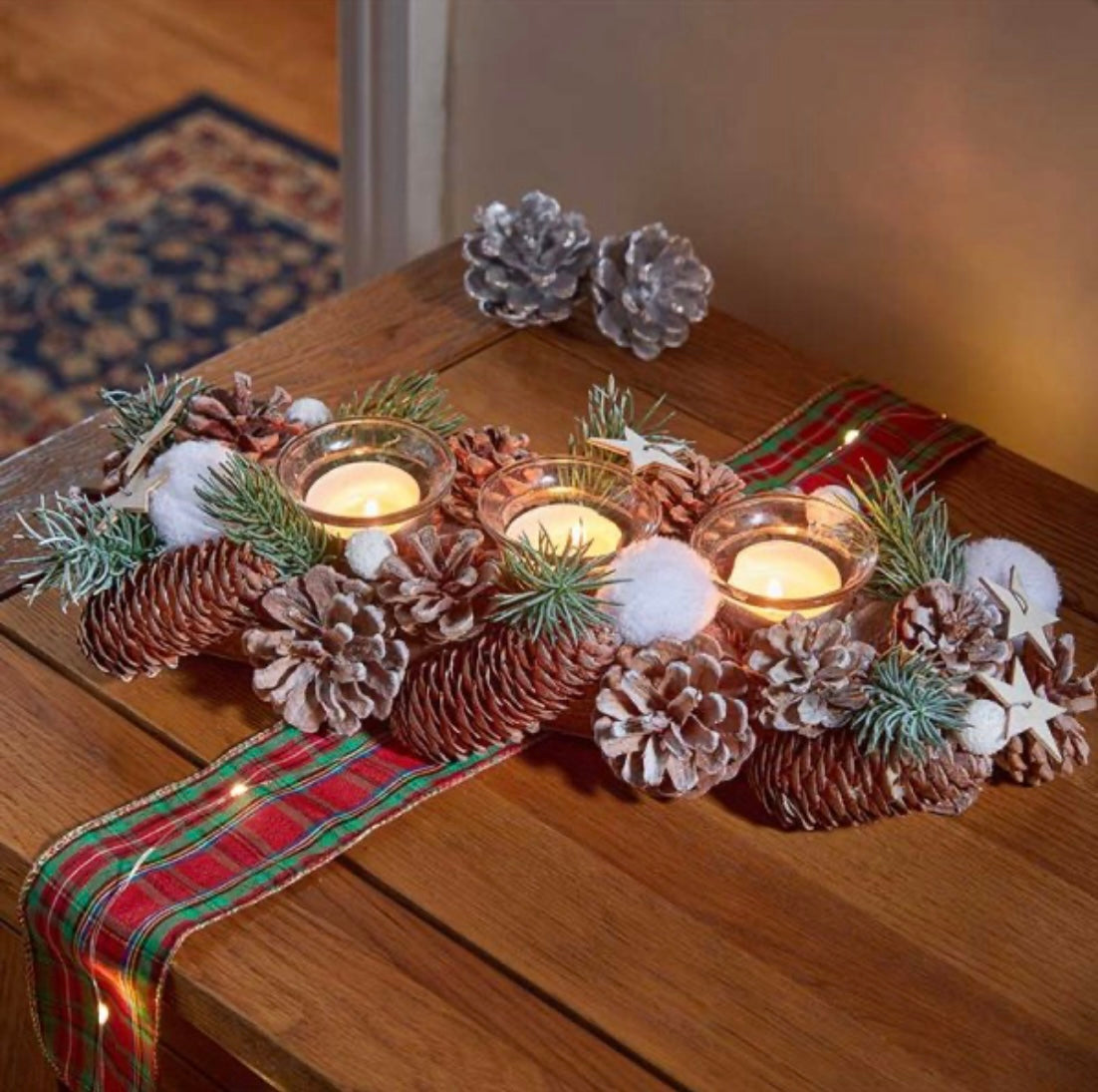 Frost Pine Candle Holder