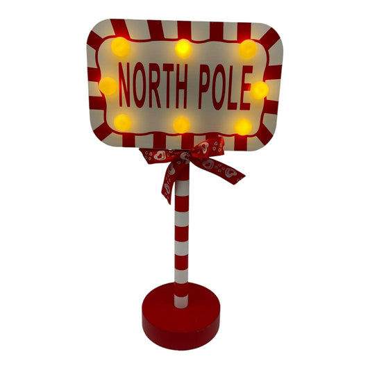 Christmas Wooden Light Up Sign (North Pole)