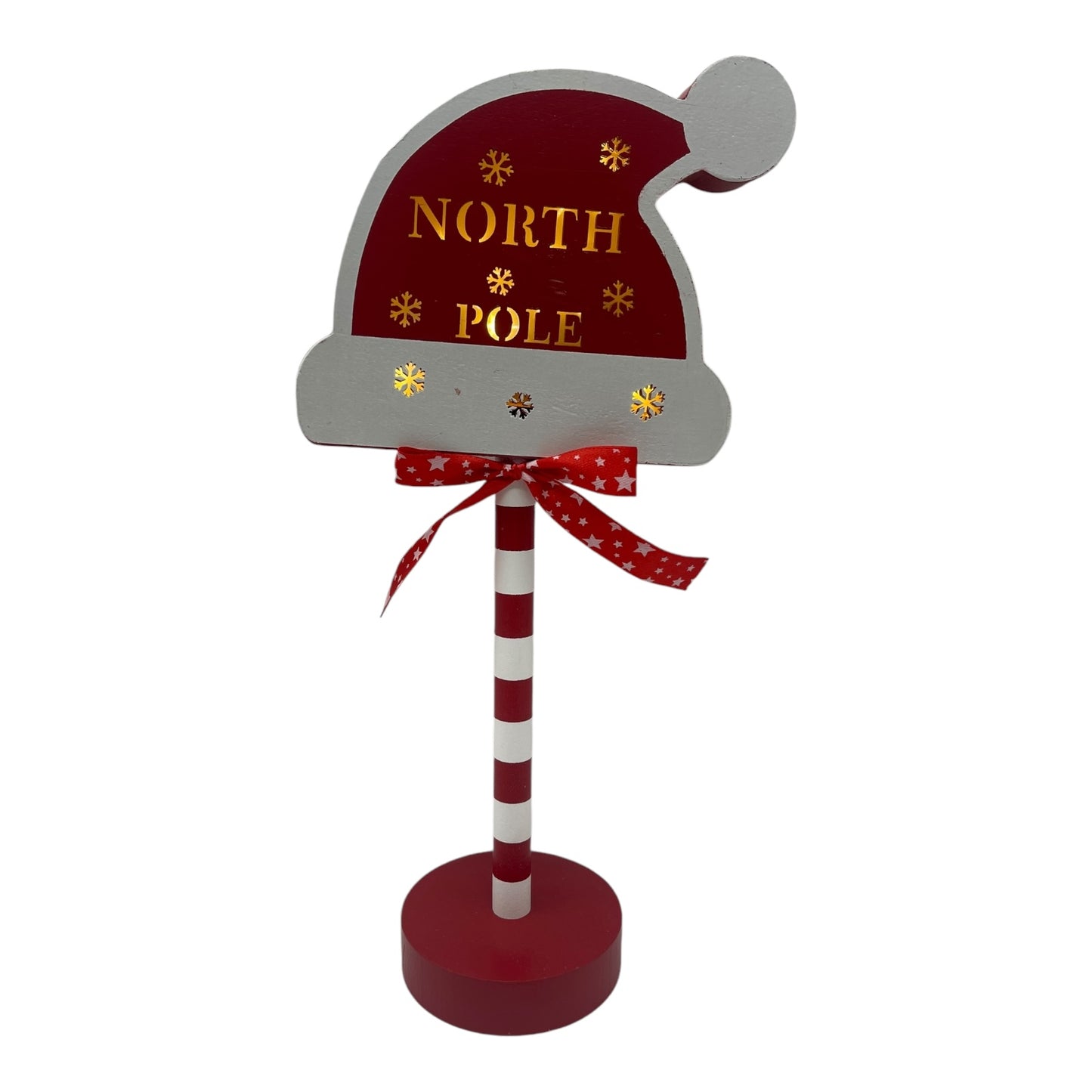 Christmas Wooden Light Up Sign hat (North Pole)