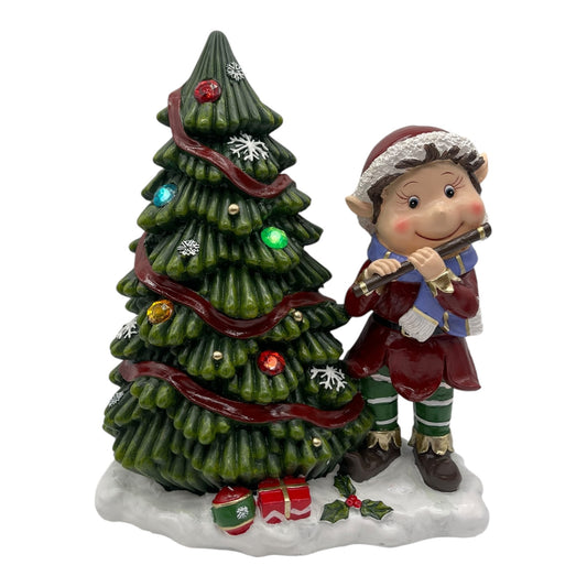 Xmas elf with LED xmas tree,
