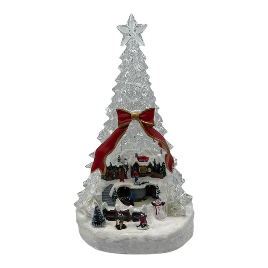 LED Acrylic big Christmas Tree village inside & music