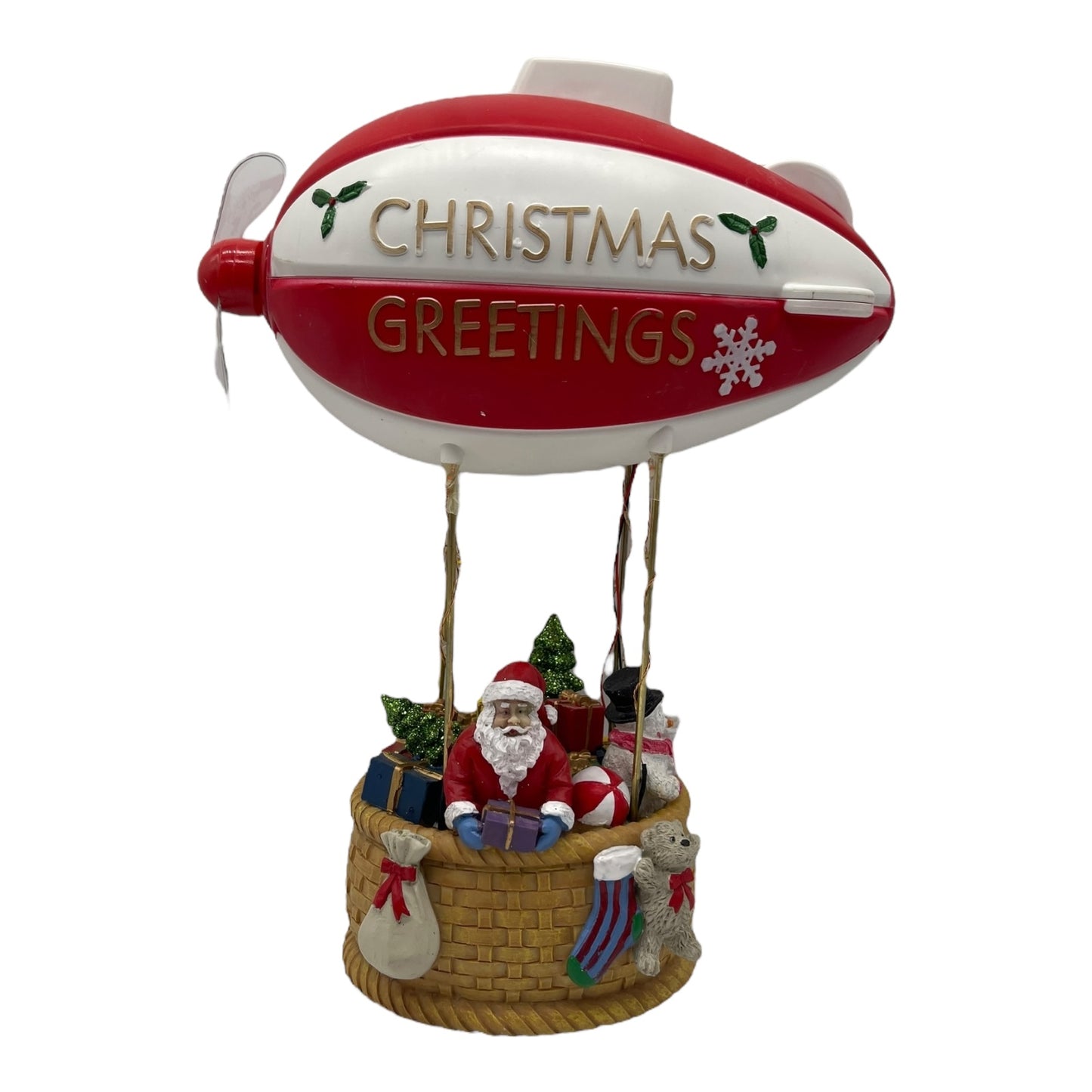 LED Santa In Hot Air Balloon With Rotating Merry Christmas