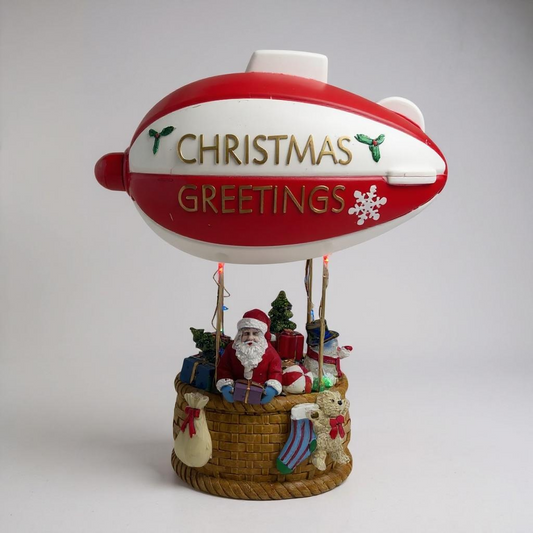 LED Santa In Hot Air Balloon With Rotating Merry Christmas