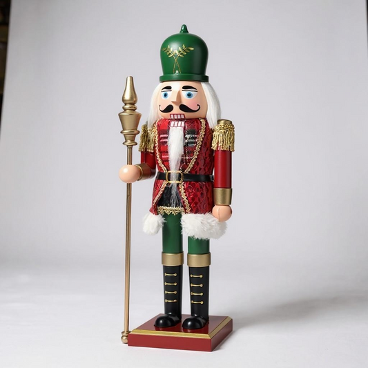 Plastic Musical Nutcracker with Moving Mouth – Festive Christmas Figurine